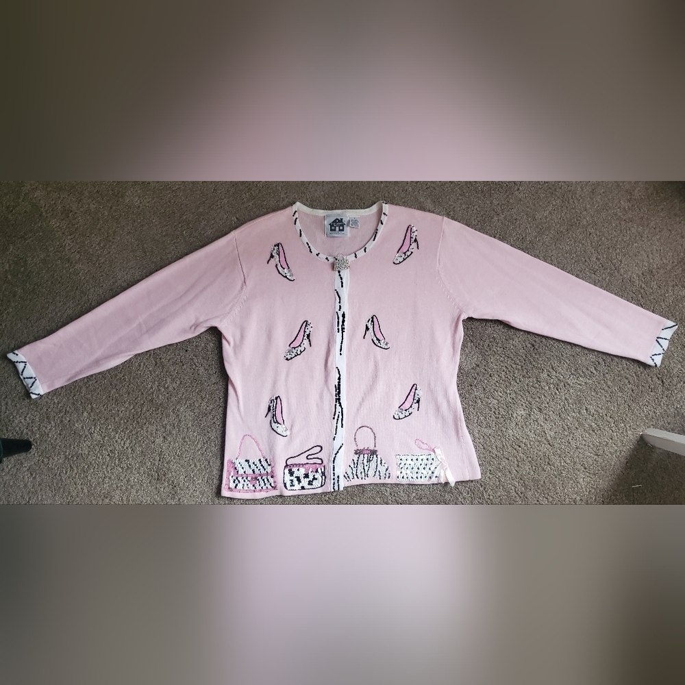 Like New! Vintage Storybook Knits Sweater Fancy Leopard Accessories